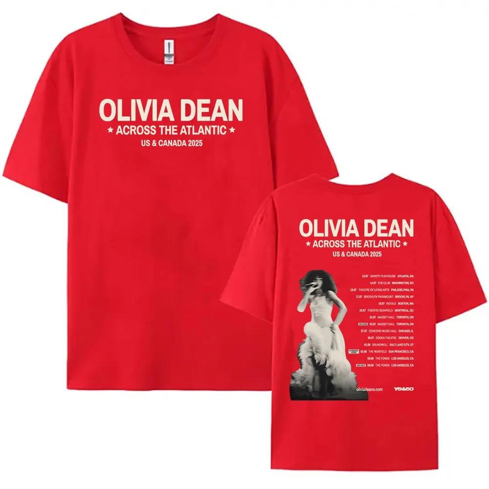 Across The Atlantic US & Canada Tour 2025 T-shirt Olivia Dean Graphic Printing Tshirts  Plus Size Streetwear Cotton Top Hip Hop