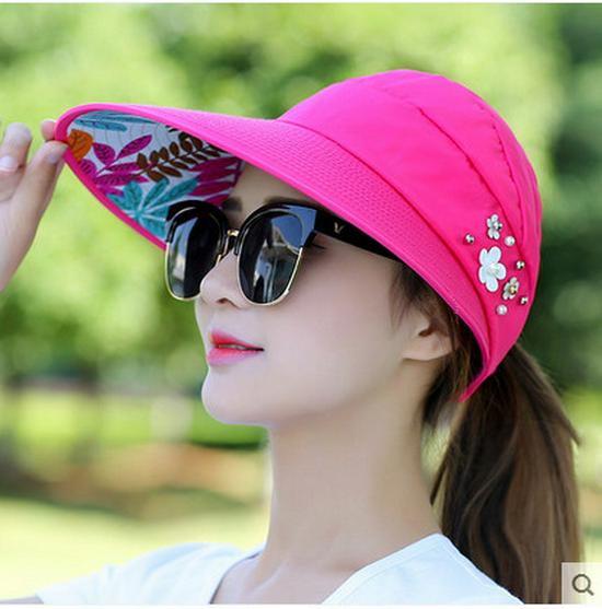 

Women s Summer Foldable Sun Hat: Casual, UV-Protective, Korean Style Sunshade One Size