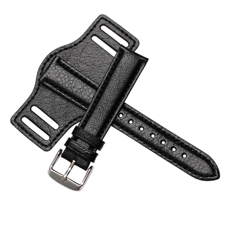 Классический ремешок для часов из натуральной кожи 22 мм с мужским ремешком для часов — фото 5