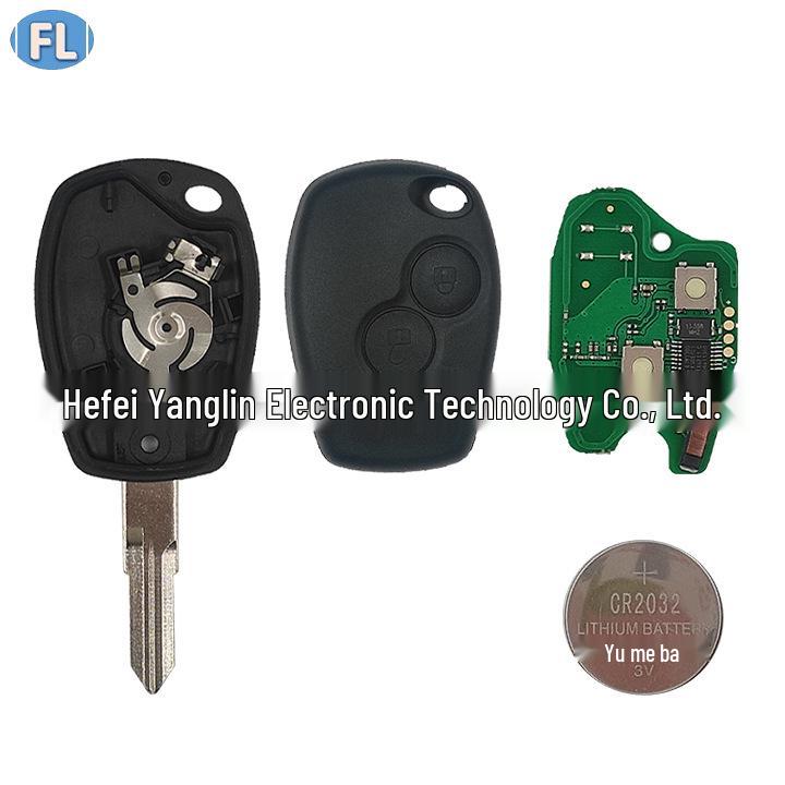 Compatible with Renault Koleos Straight-Handle 2-Button Remote Control, 4A Chip, 433MHz Frequency