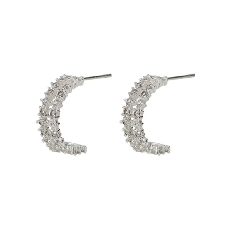 Charmy half moon cubic-earring
