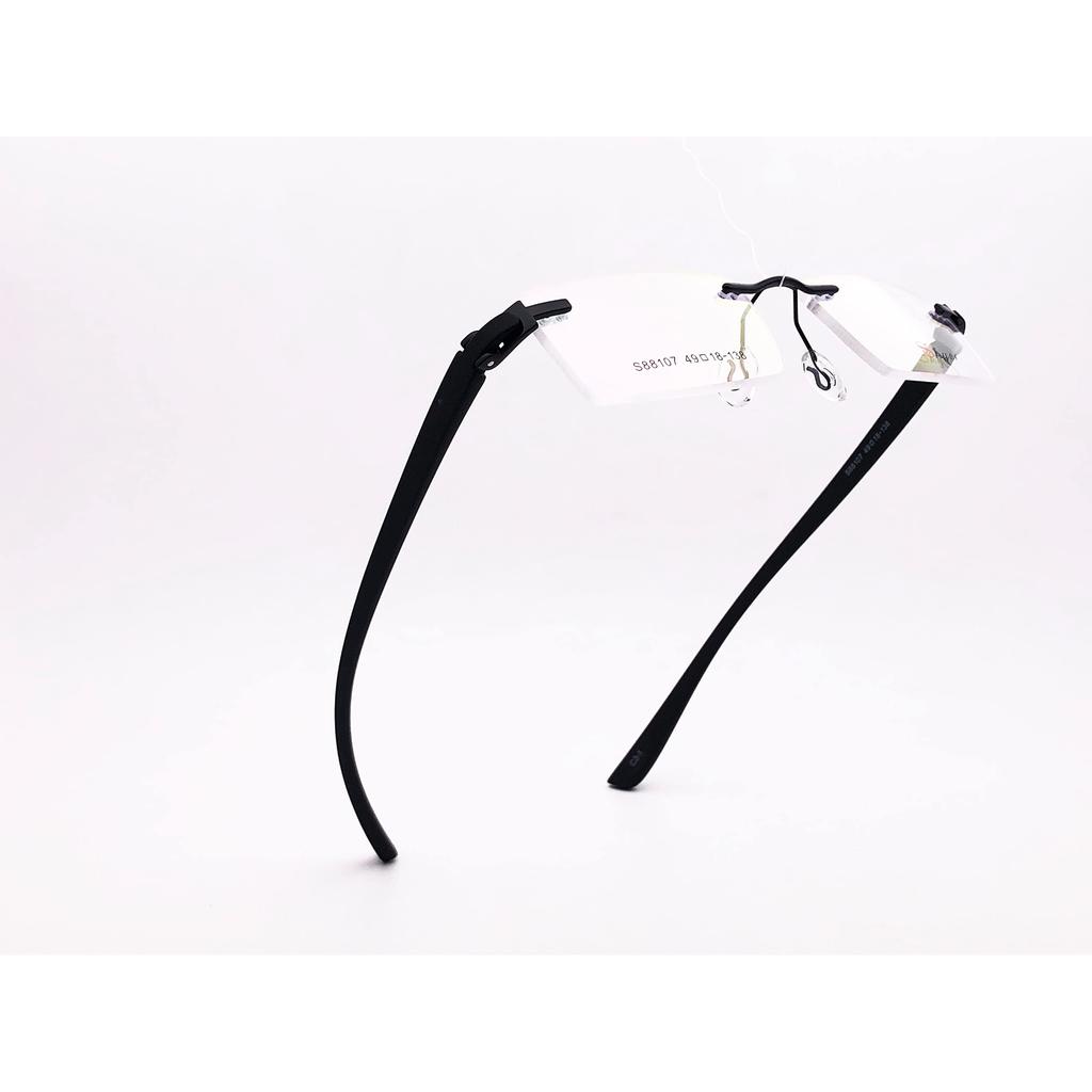 RSINC Combo aus schwarz-schwarz Silber Randlose Fassung Für Männer und Frauen, Modern, Unisex, Business, 51-18-140 4O-KWRL-5ZYN