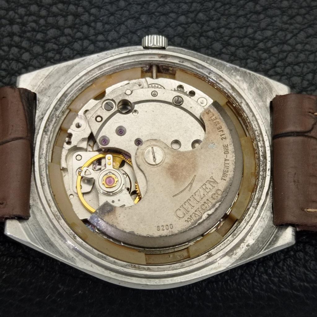 VINTAGE CITIZEN AUTOMATIC 8200 JAPAN MENS RED COLOR DIAL WATCH a702781-1 R210-a702781