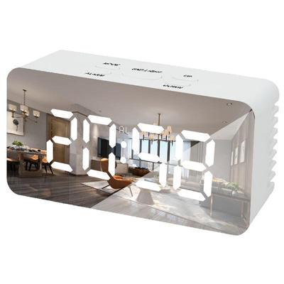 שעון מעורר מראה LED דיגיטלי שעון שולחן נודניק אורות התעוררות אלקטרוני זמן תצוגת טמפרטורת זמן שעון רב תכליתי שעון קישוט הבית