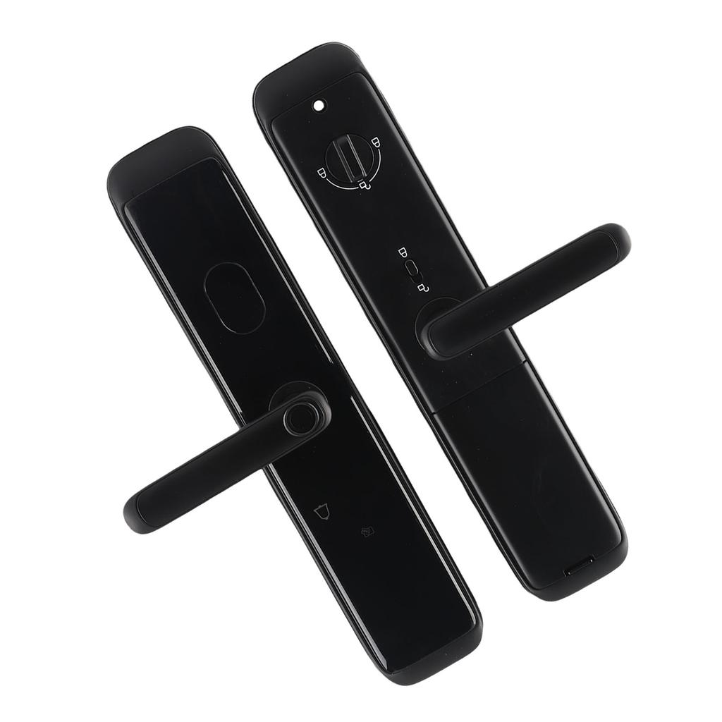 Smart Fingerprint Door Lock Bluetooth Password for Tuya APP Control Door Lock with Keys for Apartment Hotel 6V Black