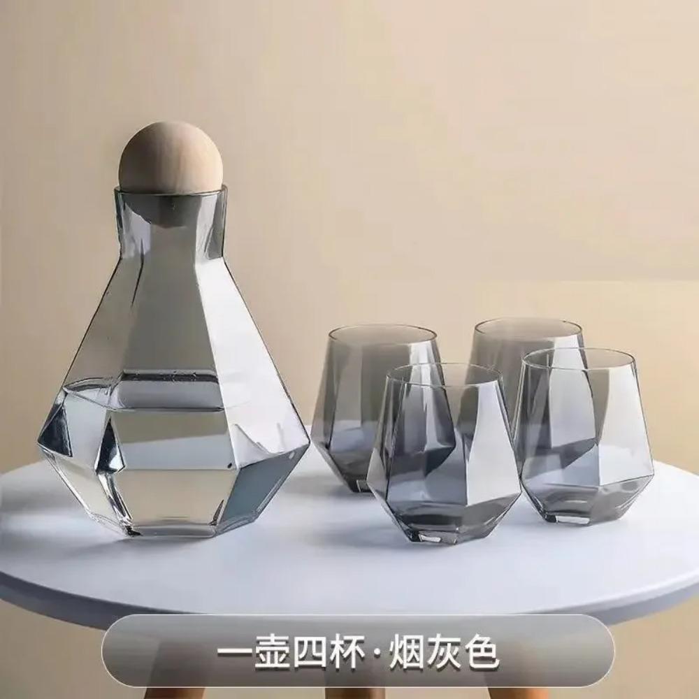 

1300 мл Большой емкости Шестиугольный Кувшин для холодной воды Ручной работы Стеклянный Кувшин для сока Бытовой Жаростойкий Стакан для напитков Цветочный чай 300-1300ml