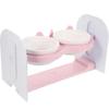 Ceramic Cat Food Bowl Double Bowls Protect Neck Health Pink 1Set
