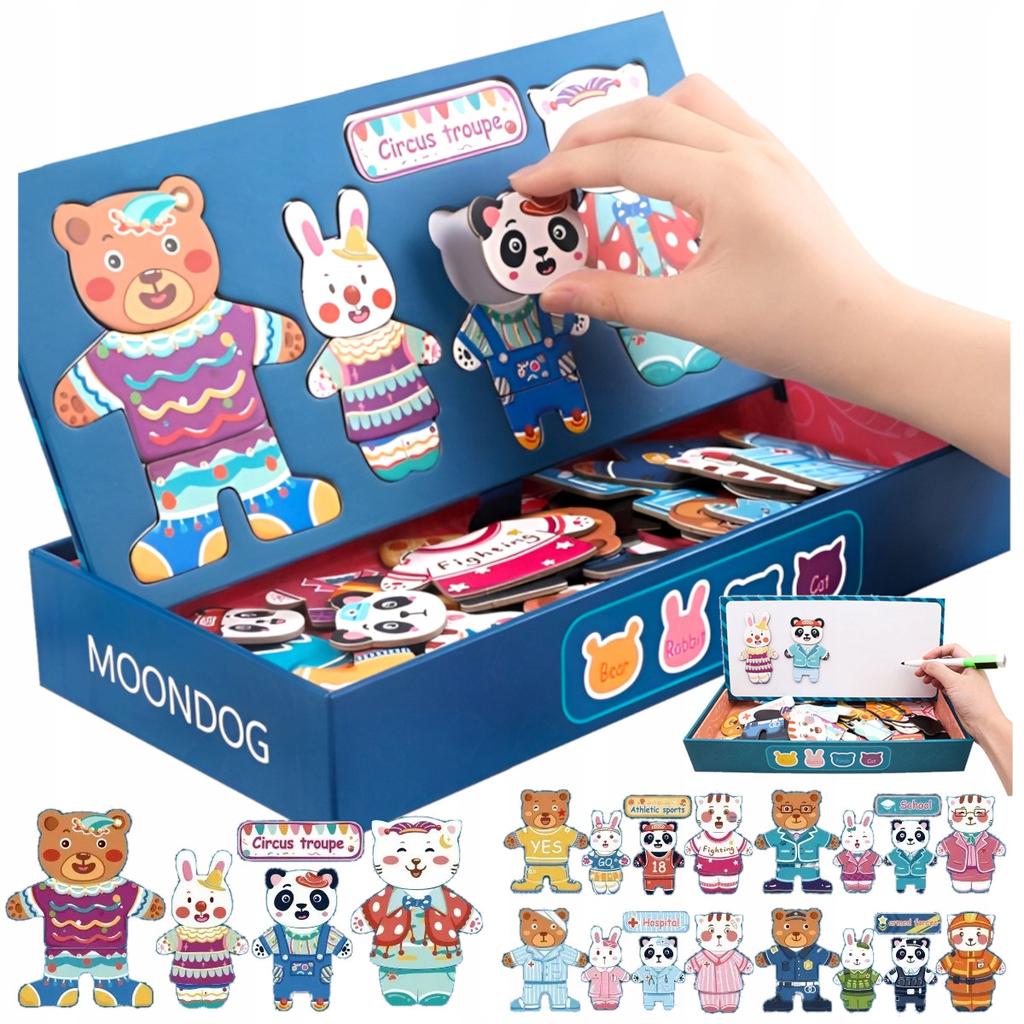 [PACZA][1] Magnetic Puzzle Dress Up Teddy Bear 49 Puzzles Z545