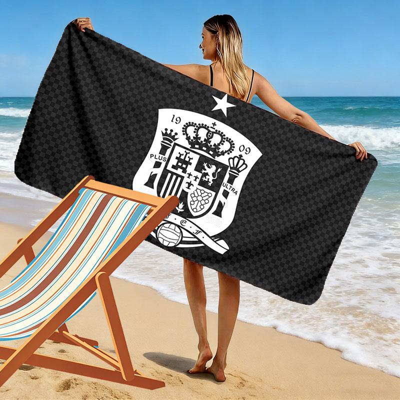 Spain National Football Team Print Beach Towel, Large Soft Quick Dry Towel for Beach Camping Swimming