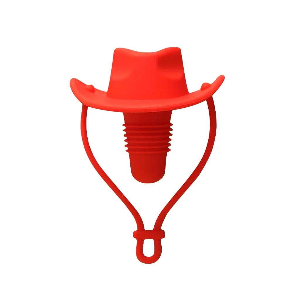 Wine Bottle Stoppers Silicone Champagne Bottle Cowboy Hat Funny Stopper Foldable Silicone Bottle Holder Rack Bottle Stacker Rack