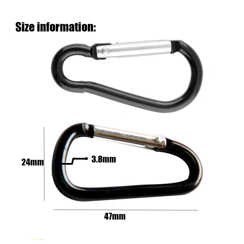 Equipment Black-color Aluminium Climbing Button Camping Hiking Hook Buckle Keychain Alloy Carabiner