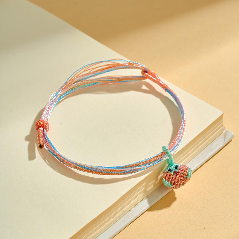 Handwoven Five-Color Dragon Boat Festival Bracelet with Zongzi Charm