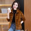 2025 Women's Plus Size Velvet Fleece Jacket: Autumn/Winter Stand Collar Top