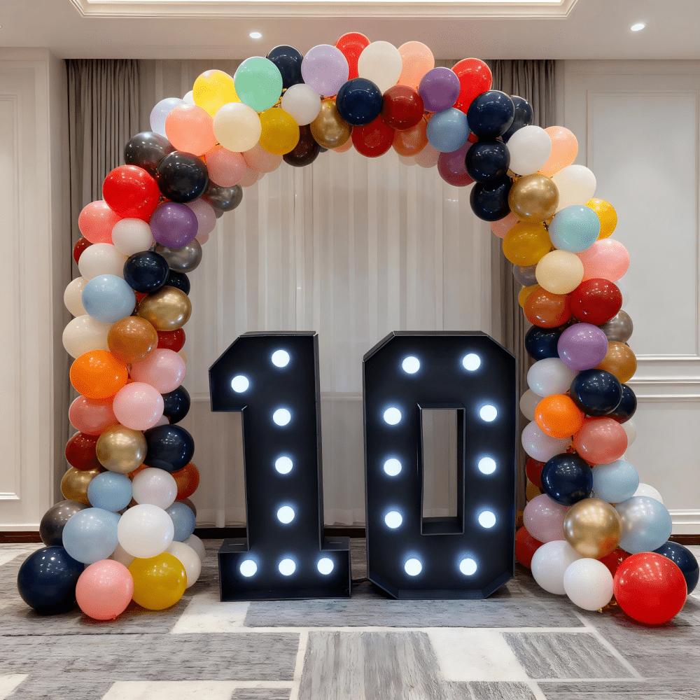 With White Light Black 3FT 91.5cm Marquee Numbers – Fits Birthdays, Anniversaries, Back-to-School & Retirements – Adorn with Balloons/Flowers