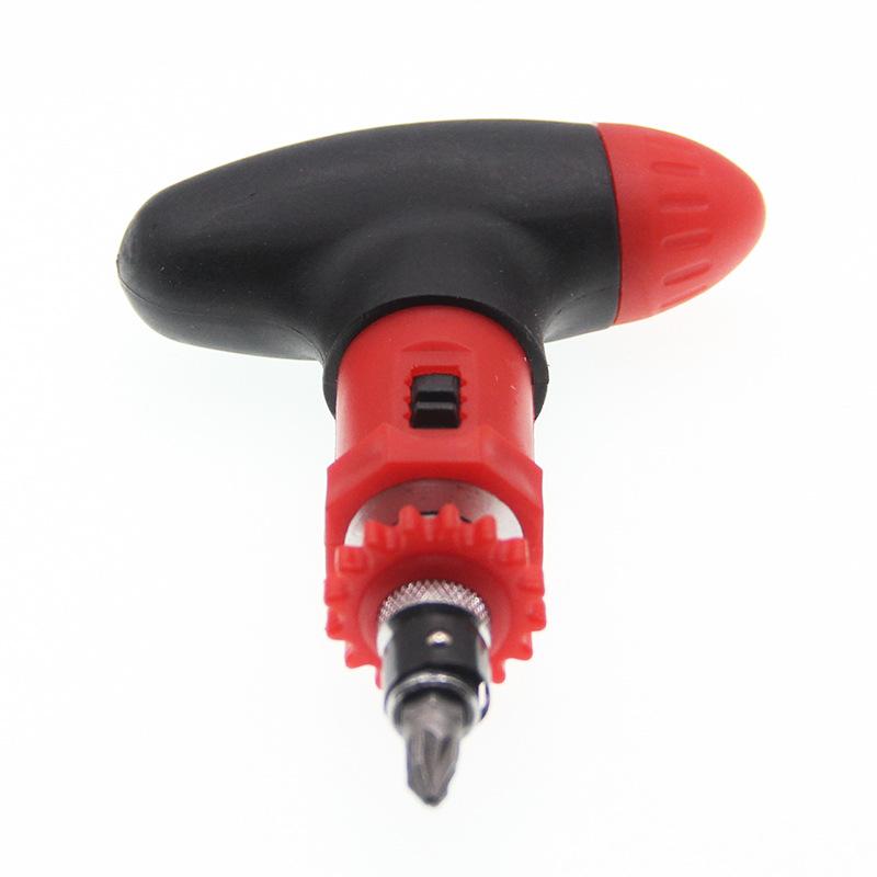 1PC Umbrella Handle Ratchet Screwdriver Tool Set T-shaped Screwdriver One-word Cross Inner Hexagonal Plum Blossom Combination Home Maintenance