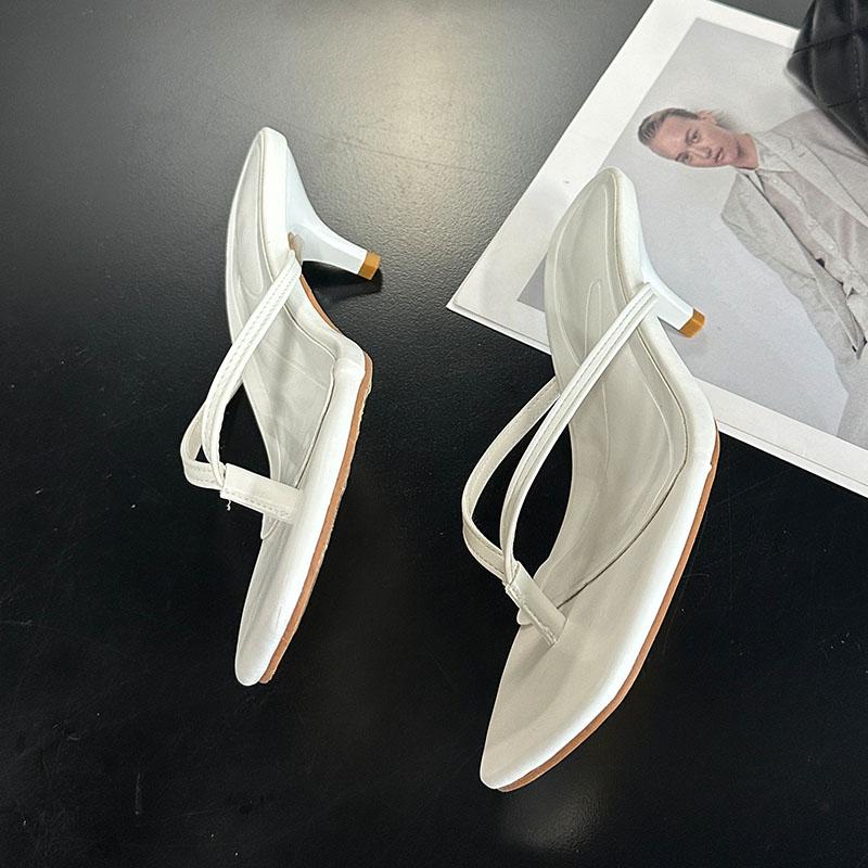 Mode Übergröße 43 Damen Dünne Absätze Hausschuhe Sommer Strand Damen Flip-Flops Mode Damen Absatz-Hausschuhe Pantoletten Sandalen Schuhe Pumps
