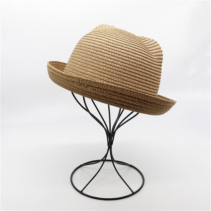 Cute Baby Solid Color Hat With Ears Summer Straw Hat Children Beach Sun Hats