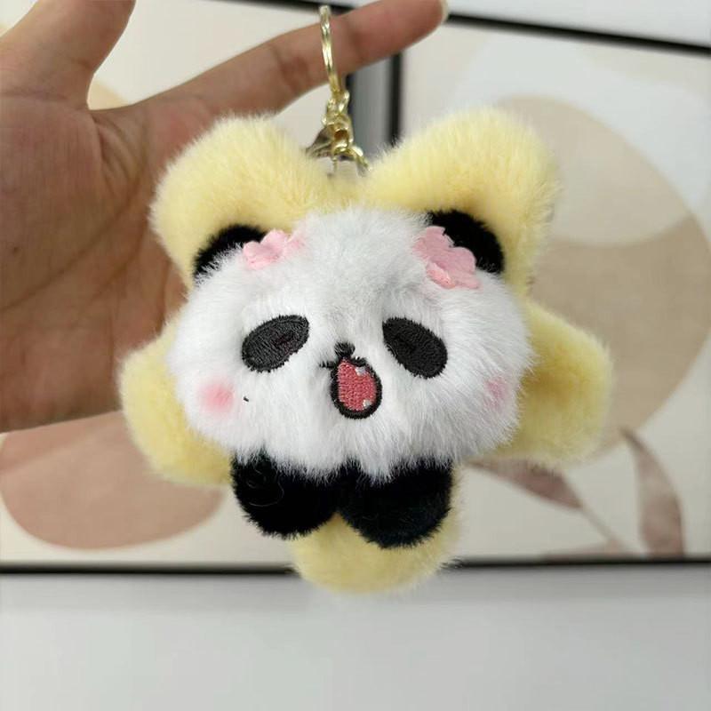 Creative Sunflower Panda Plush Toy Adorable Keychain Soft Stuffed Animal Gift 10-15cm