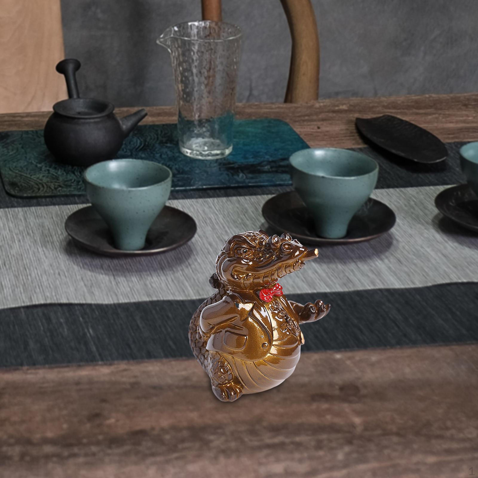 Статуэтка крокодила, меняющая цвет, чайный питомец, скульптура, миниатюрная фигурка для автомобиля, Aureate