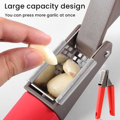 Yousheng Stainless Steel Garlic Press Manual Garlic Crusher Heavy Duty Garlic Mincer Ergonomic Handle Kitchen Gadgets