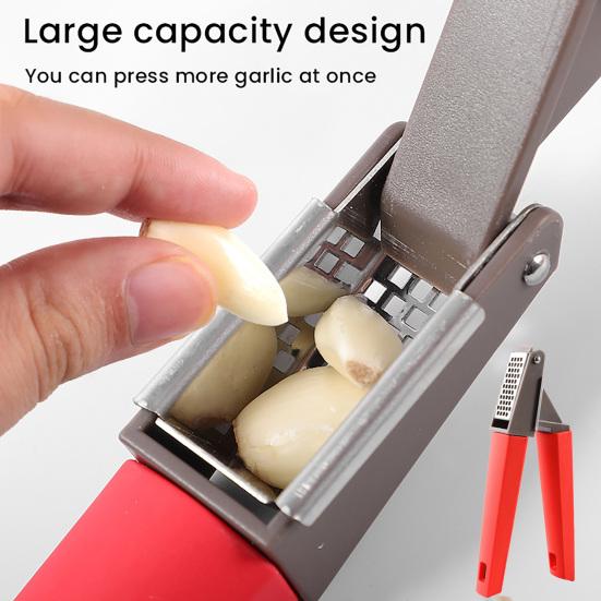 Yousheng Stainless Steel Garlic Press Manual Garlic Crusher Heavy Duty Garlic Mincer Ergonomic Handle Kitchen Gadgets