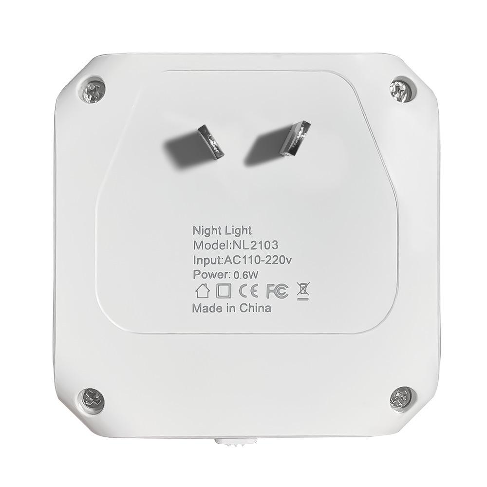 Warm White Plug-in LED Night Light with Light Sensor & Stepless Dimming (110-240V, EU/UK/AU)