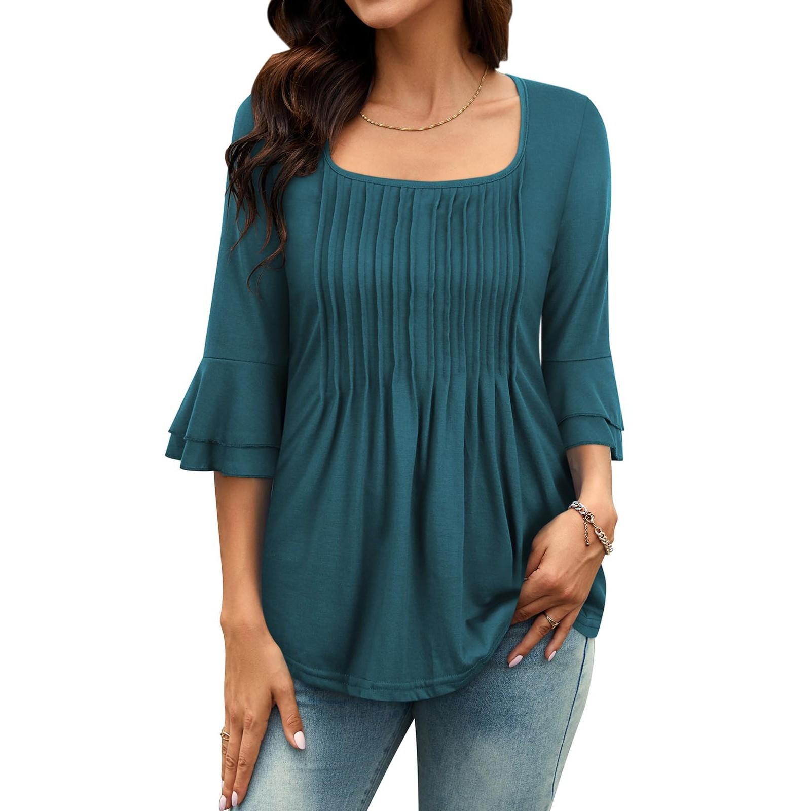 Топы для женщин Нарядные повседневные рубашки Футболки Топ S фиолетовый — фото 8