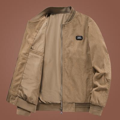 Cordjacke Freizeitjacke Herren Mehrere Taschen Baseballkragen Vintage Workwear Oberteil Jacke Locker