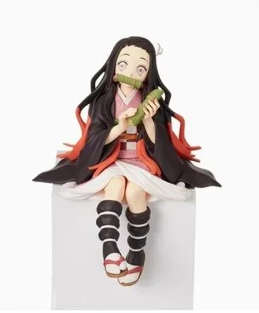 10-15cm Anime Demon Slayer Action Figure PVC Model Doll Collection Toy Car Figure Kamado Tanjiro Nezuko Sitting Ornaments