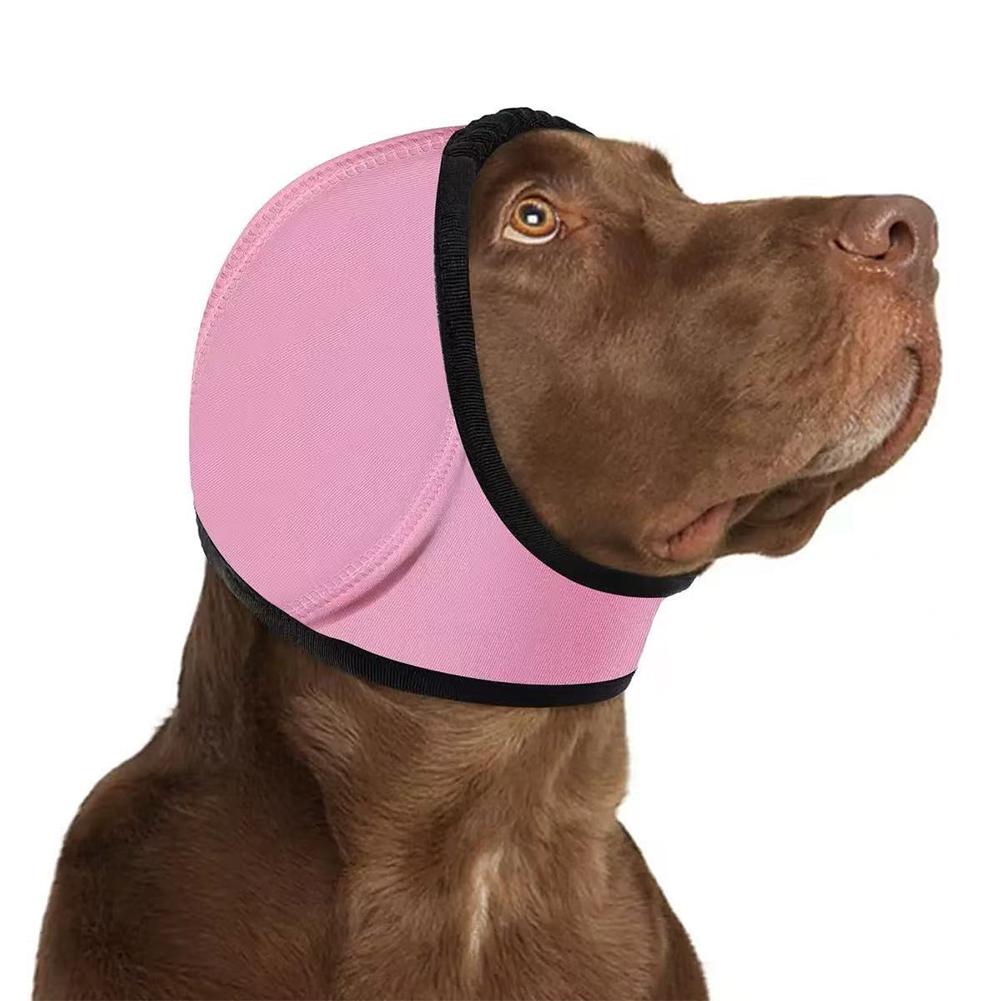 

Pet Waterproof Swimming Earmuffs Turban Dog Ears Cover Head Wrap for Dogs Earmuffs Puppy Soothing Emotions L розовый