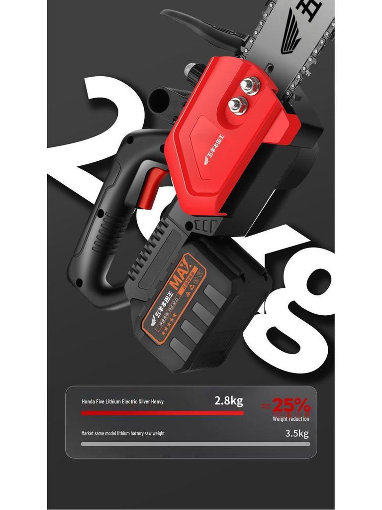 Imported High-Power Cordless Electric Chainsaw - Multifunctional, Ideal for Sawing, Cutting, and Felling Trees, Perfect for Household and Outdoor Use.