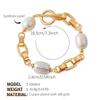 Gold Plated Mixed Chain Baroque Pearl Bracelet