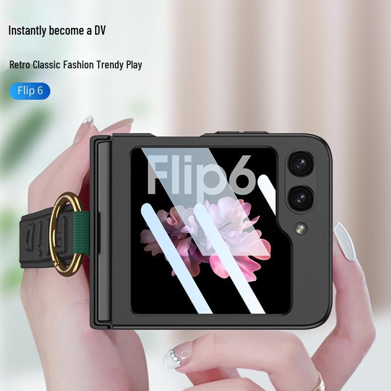 Samsung Flip6 Case: Ultra-Thin, Drop-Proof with Finger Ring & Wrist Strap