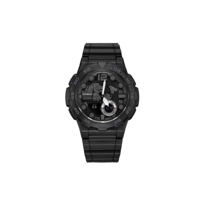 Casio YOUTH Series-Disc Dual Display Fashionable Surface Outdoor Sports Multifunctional Waterproof Quartz Movement Resin Strap Japanese AEQ-100W-1BVDF чёрный