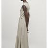 MD Spring New Fashion Temperament Waist-Controlled Drape Large Sleeveless Bow Tie Poplin Dress 6613613