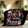 Custom Name Personalized Harley Quinn Joker Print Blanket, Home Decor, Bedroom, Sofa, Camping, Couch, Gifts for Birthday Christmas