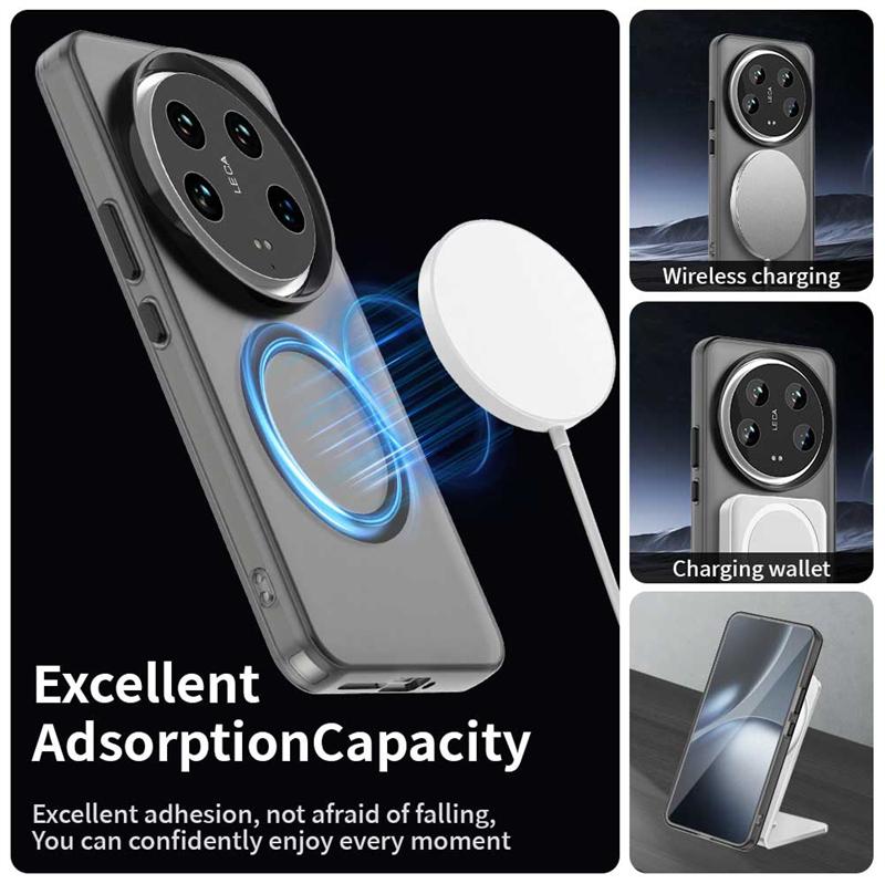 Průhledný kryt pro Xiaomi 14 Ultra Kryt pro Xiaomi 14 Ultra Magnetická adsorpce Bezdrátové nabíjení Kryt pro Xiaomi 14 Ultra Kryt