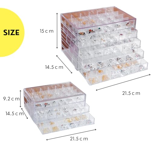 NYANDELMO Clear Accessory Cabinet, 5 Tiers/120 Compartments, ND-0093-R20-5×120