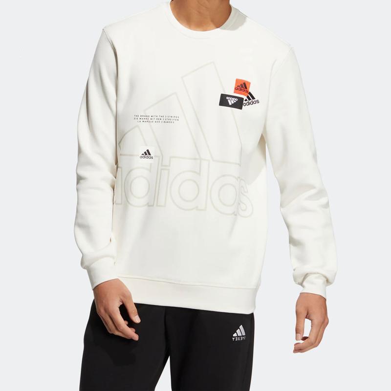 Adidas Mh Bp3 Crew Logo Sweatshirt Men Tops White HP1432