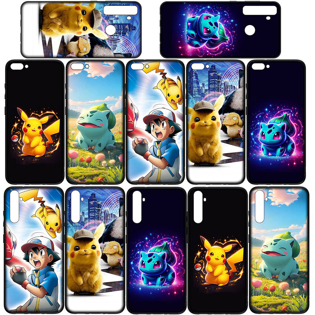 Cover for iPhone 17 16 15 Xiaomi Poco Redmi Note 14 13 12 11 Pro Max X 16e Samsung Galaxy S25 S24 S23 OPPO Huawei Pokemon Pikachu Bulbasaur Phone Case