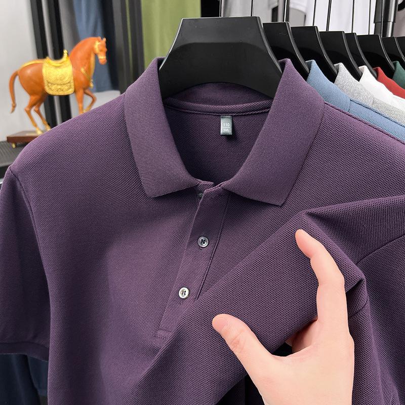 Short Sleeve Polo Shirt Men's Summer Business Casual Fashion Versatile Lapel Collar Loose Fit T-Shirt