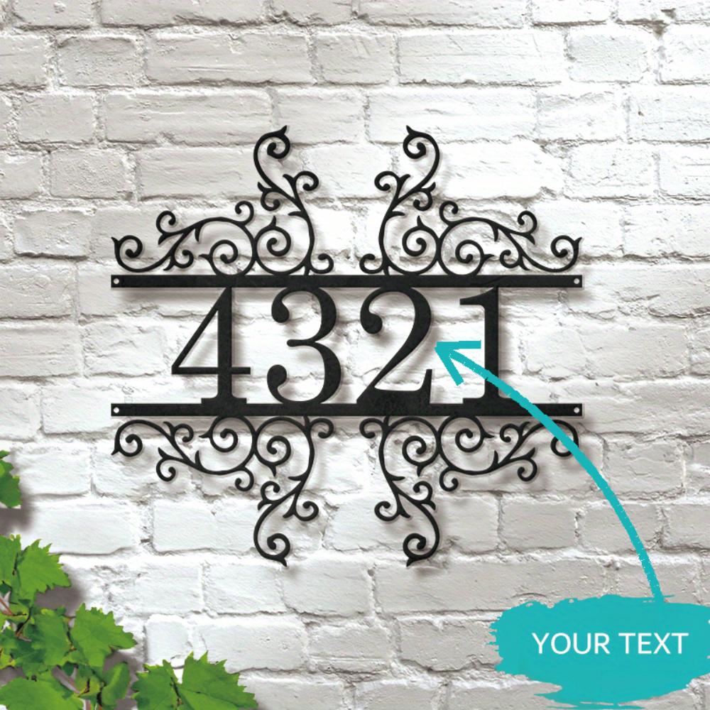 Distinctive Custom Metal House Number Sign Personalized Iron Scroll Plaque Sturdy Home Decor