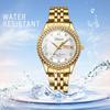 Stylish Stainless Steel Watch In Analog 3ATM Water Day Quartz Fashion Accessory Perfect Gift for or Lover Women's Gold Display, Calendar, Resistance,