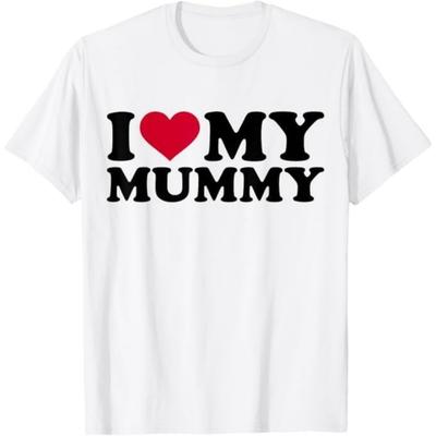 Ich liebe Mama T-Shirt KHAN1 Herren Damen Tanktop Sweatshirt Kapuzenpullover Langarm 556 Weiß