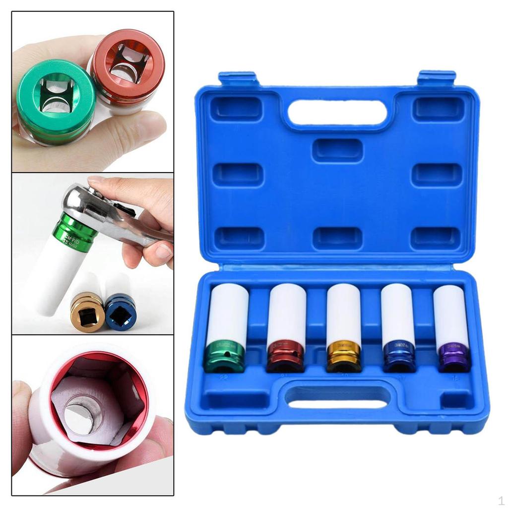 Thin Socket Set Mechanic Tool 1/2" Drive Repair Garage Protective Wheel Nut Protector