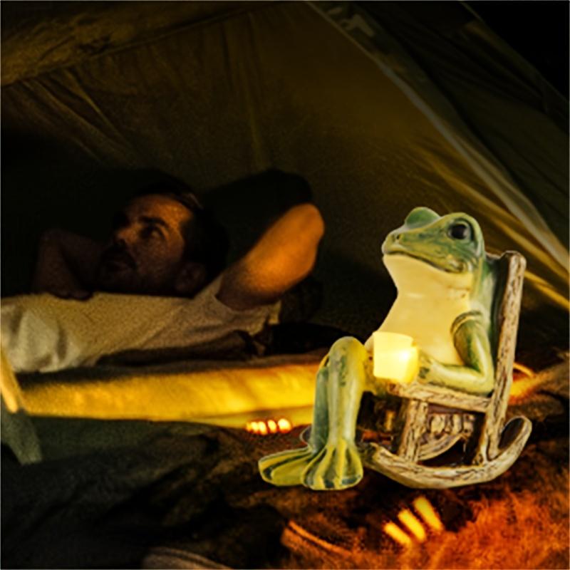 Solar Powered Mini Frog Garden Statue - Perfect for Indoor and Outdoor Decoration, Ideal Gift for Halloween and Christmas