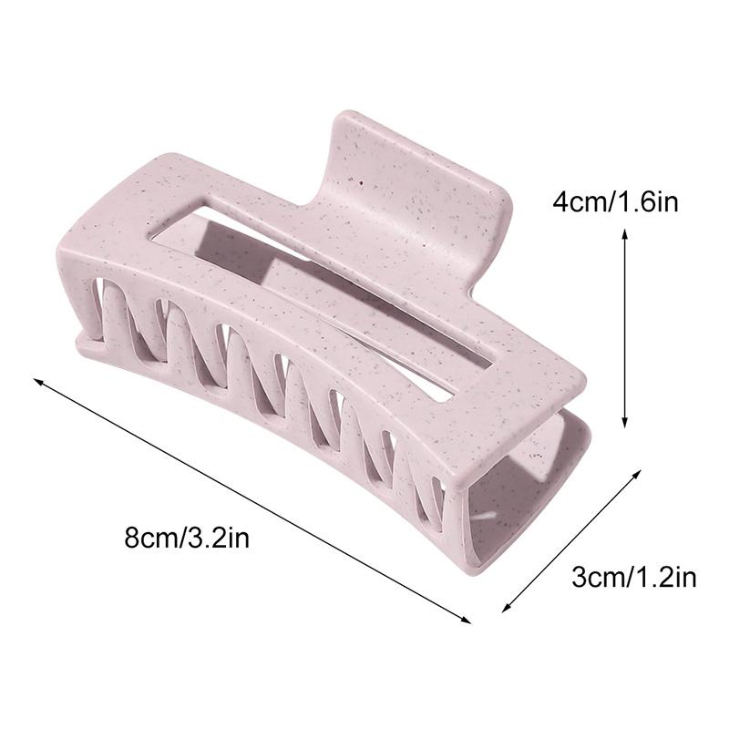 1 Stück Große Größe Mattierte Haarspangen Süßigkeitenfarbe Geometrische Haarnadeln Quadratische Hohl-Acetat-Haarklammern Bananen-Klammern Haarschmuck