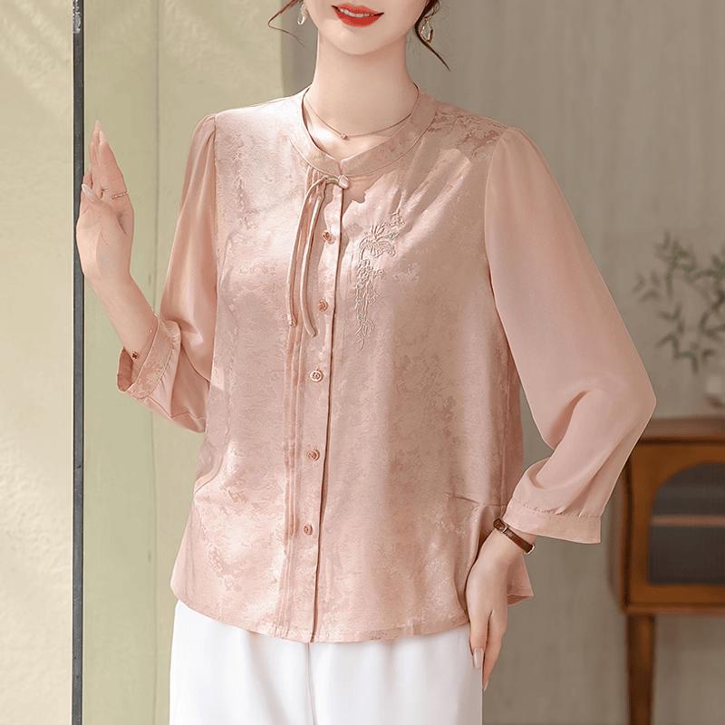 Da Tang Fu Ren New Chinese Style Embroidered Summer Shirt XL