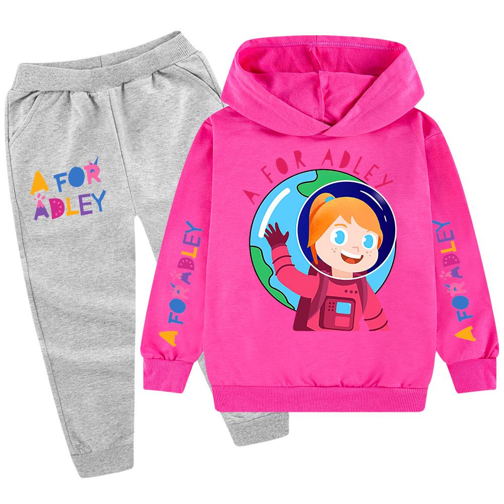 Warmer Trainingsanzug für Kinder, Set mit Kapuzenpullover mit langen Ärmeln und Hose, lässiges Sportoutfit für Jungen und Mädchen