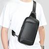 Brand Men's Bag Fashion Chest Bag Black Shoulder Crossbody Bags 100% Genuine Leather Messenger Bag Men's Small Backpack